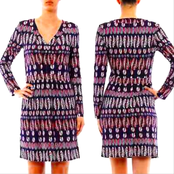 Tory Burch Fantasy Spring Fern Printed Long sleeve Dress - Picture 1 of 9
